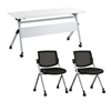 Picture of BBF Envision NVS007 60W Folding Training Table with Powered Grommets and 2 Chairs
