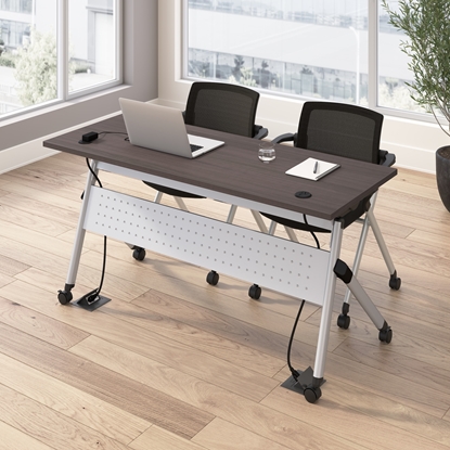 Picture of BBF Envision NVS005 60W Training Table with Powered Grommets and 2 Chairs with Arms