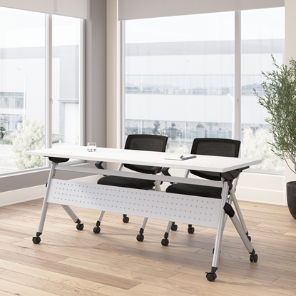 Picture of BBF Envision NVS002 72W Folding Training Table and 2 Folding Chairs w/ Arms