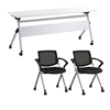 Picture of BBF Envision NVS002 72W Folding Training Table and 2 Folding Chairs w/ Arms