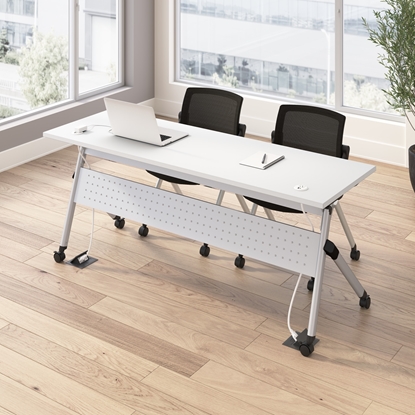Picture of BBF Envision NVS008 72W Folding Training Table with Powered Grommets + 2 Chairs