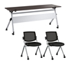 Picture of BBF Envision NVS008 72W Folding Training Table with Powered Grommets + 2 Chairs
