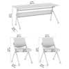 Picture of BBF Envision NVS008 72W Folding Training Table with Powered Grommets + 2 Chairs