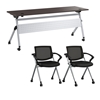Picture of BBS Envision NVS006 72W Training Table with Powered Grommets + 2 Chairs w/ Arms