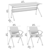 Picture of BBS Envision NVS006 72W Training Table with Powered Grommets + 2 Chairs w/ Arms