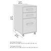 Picture of Vista VSF116 3 Drawer Mobile File Cabinet