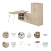 Picture of Vista VST010 60W L Shaped Desk with Metal Legs, Low Storage Cabinet, and Wardrobe