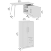 Picture of Vista VST010 60W L Shaped Desk with Metal Legs, Low Storage Cabinet, and Wardrobe