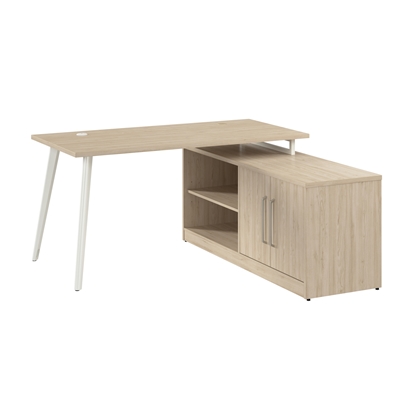 Picture of Vista VST006 60W L Shaped Desk with Splayed Metal Legs and Low Storage Cabinet