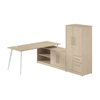 Picture of Vista VST009 72W L Shaped Desk with Metal Legs, Low Storage Cabinet, and Wardrobe