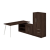 Picture of Vista VST009 72W L Shaped Desk with Metal Legs, Low Storage Cabinet, and Wardrobe