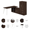 Picture of Vista VST009 72W L Shaped Desk with Metal Legs, Low Storage Cabinet, and Wardrobe