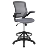 Picture of Kale BL-ZP-8805D-DKGY-GG  Mid-Back Mesh Drafting Chair with Flip-Up Arms
