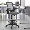 Picture of Kale BL-ZP-8805D-DKGY-GG  Mid-Back Mesh Drafting Chair with Flip-Up Arms