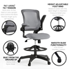 Picture of Kale BL-ZP-8805D-DKGY-GG  Mid-Back Mesh Drafting Chair with Flip-Up Arms